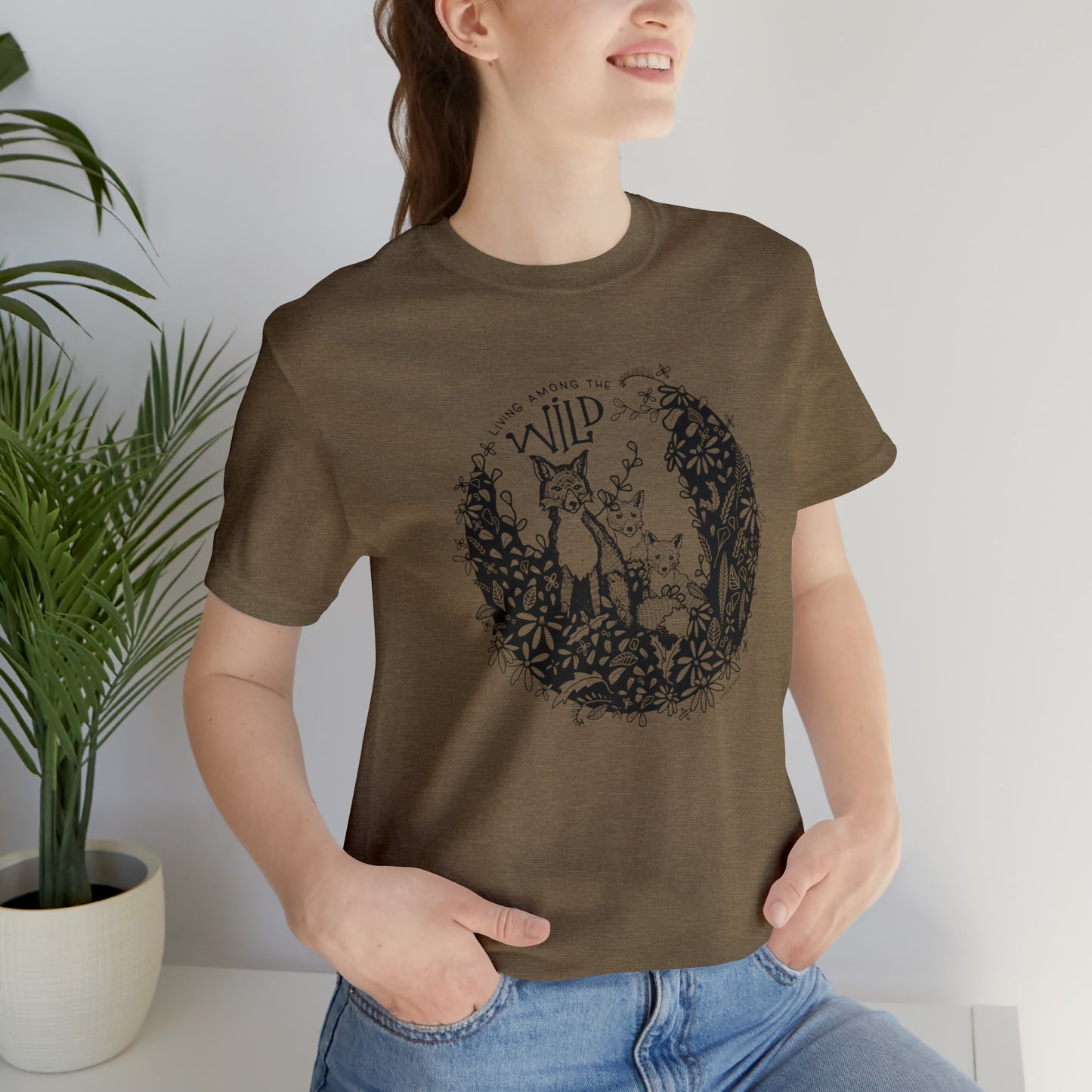 'LIVING AMONG THE WILD' MAMA FOX MOM T-SHIRT
