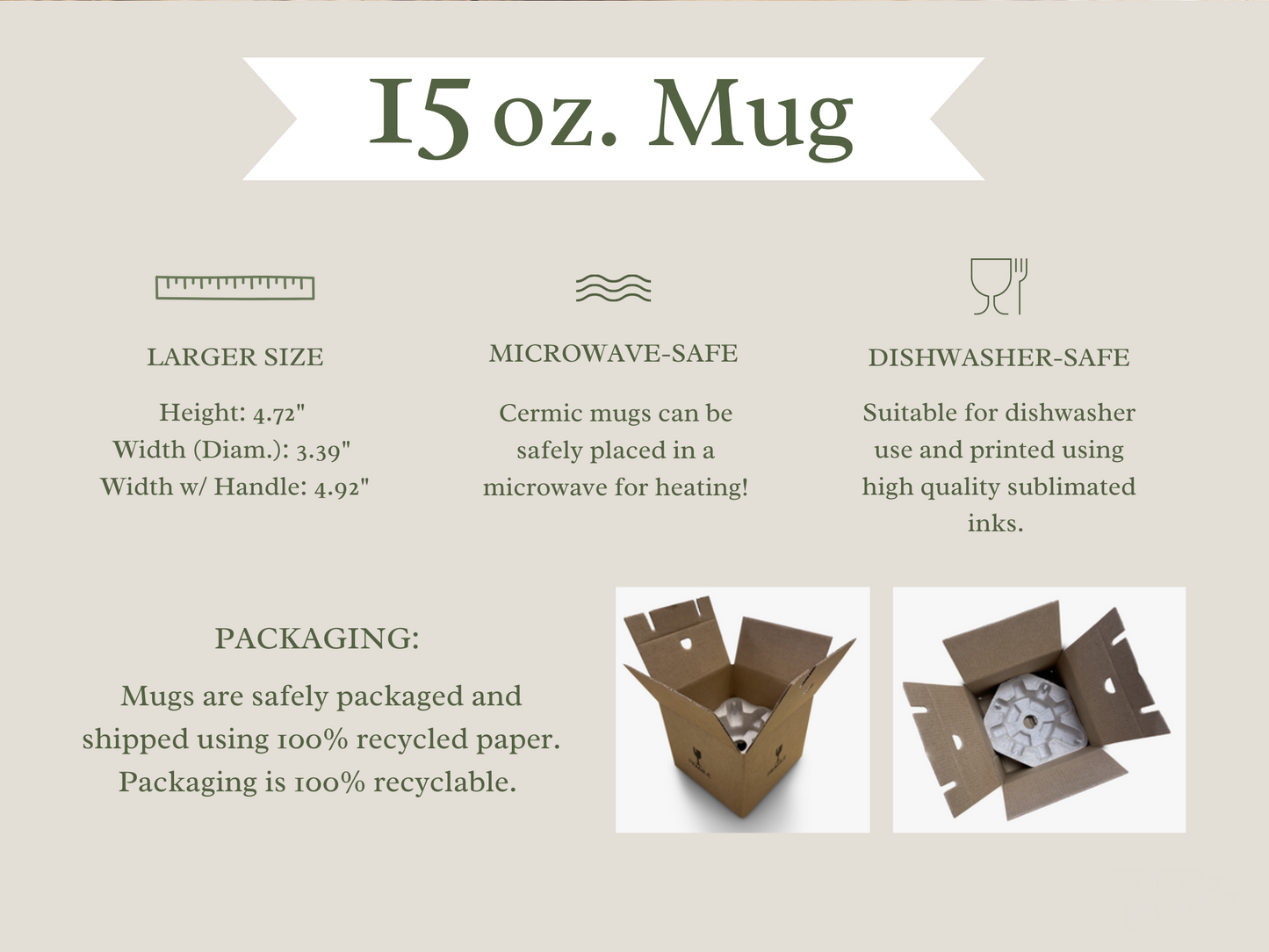 'NO RAIN, NO FLOWERS' 15 OZ CERAMIC COFFEE MUG