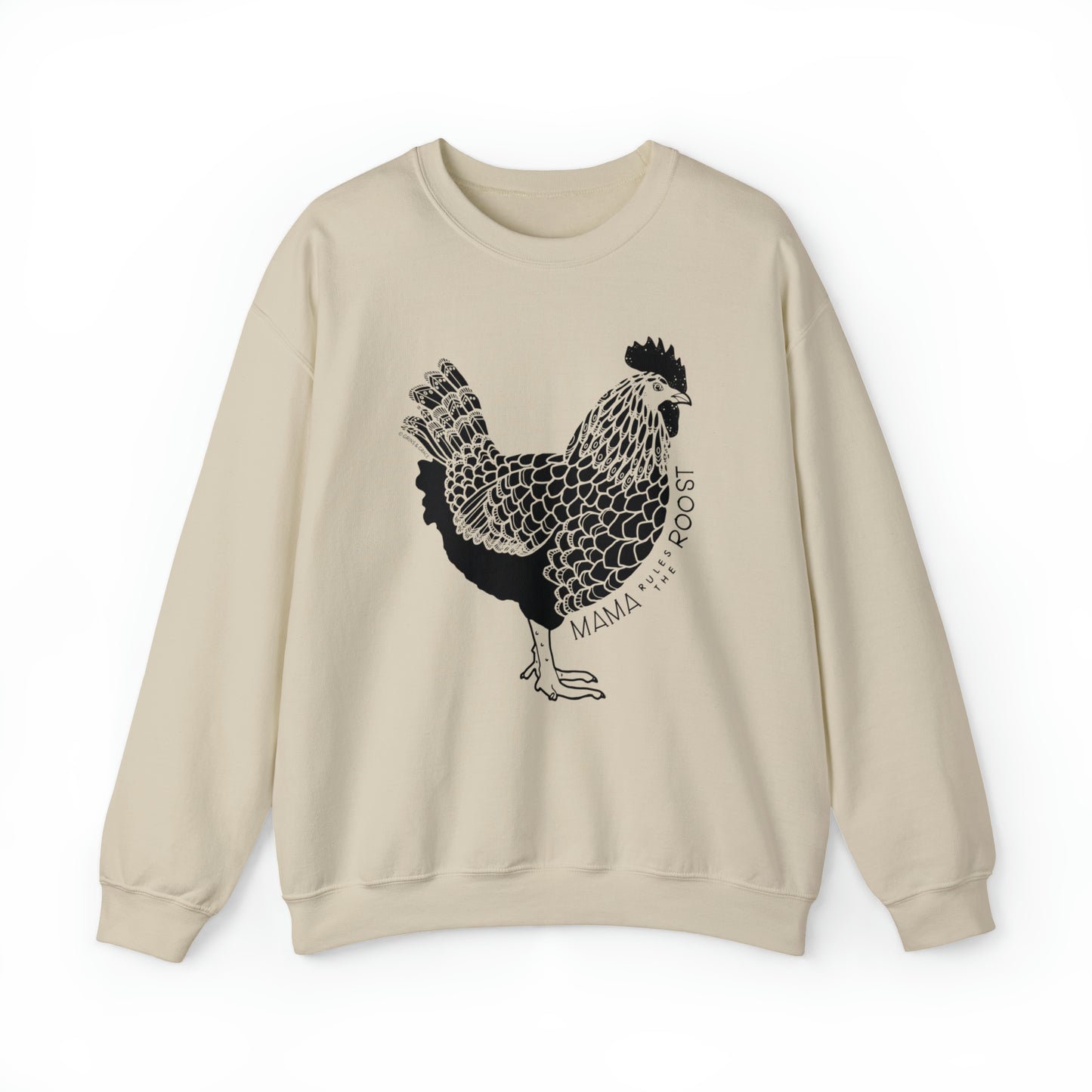 'MAMA RULES THE ROOST' WOMENS CHICKEN SWEATSHIRT