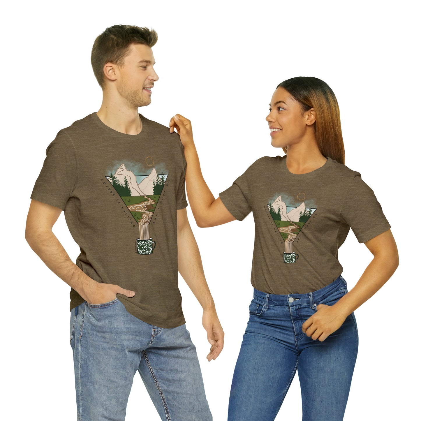 'COFFEE IS CALLING AND I MUST GO' UNISEX T-SHIRT | FULL COLOR