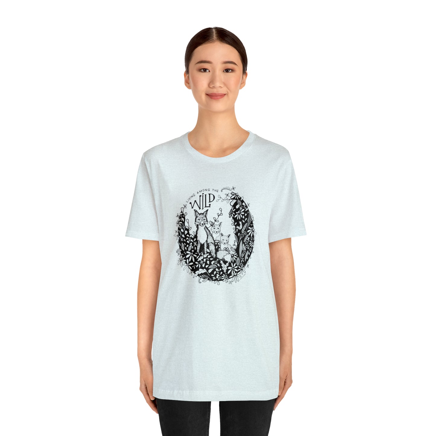'LIVING AMONG THE WILD' MAMA FOX MOM T-SHIRT