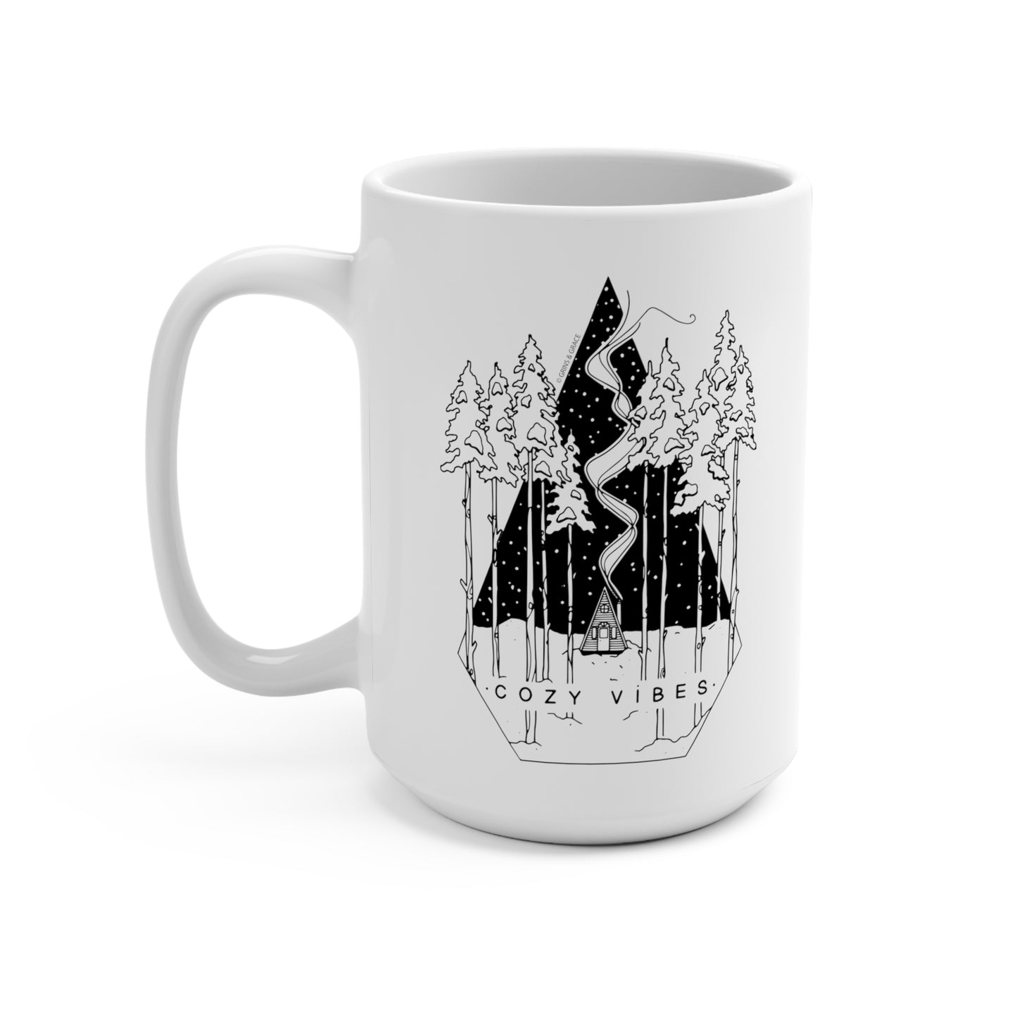 'COZY VIBES' 15 OZ CERAMIC COFFEE MUG