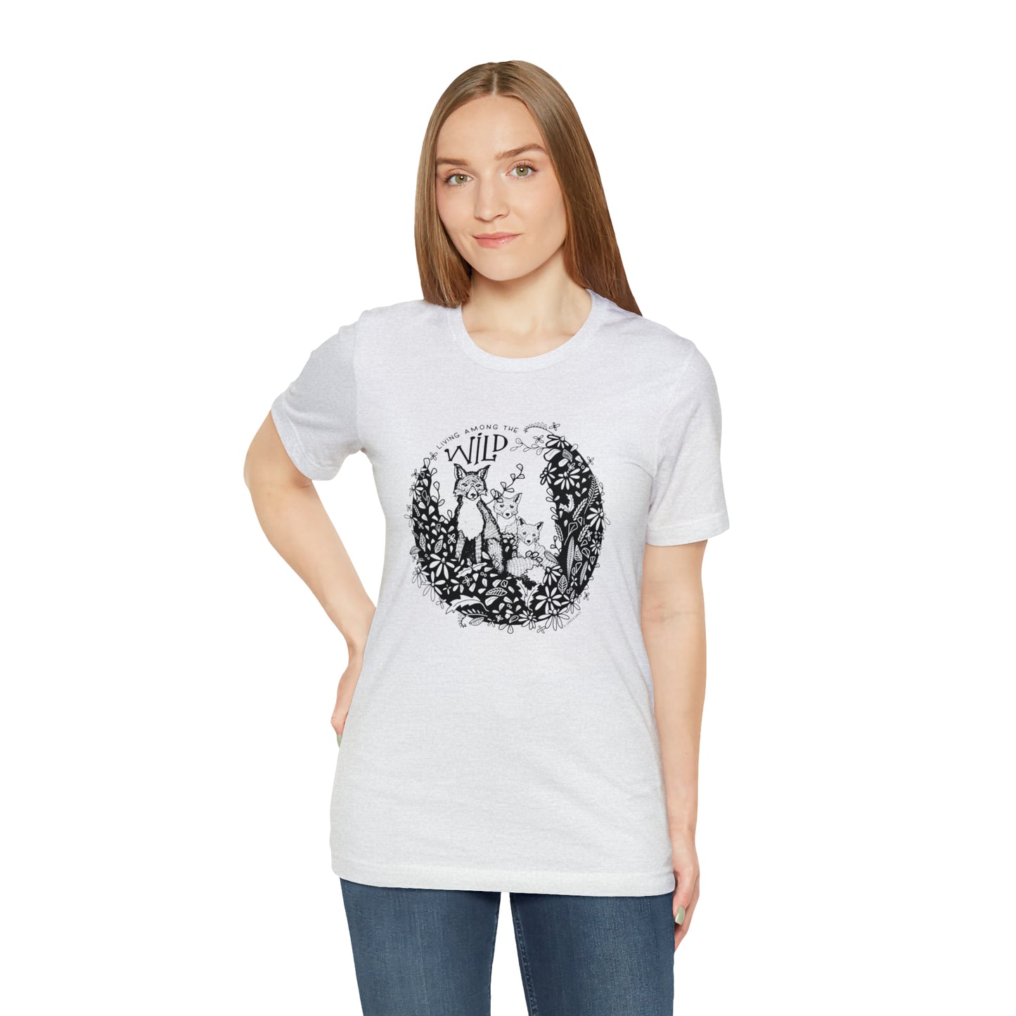 'LIVING AMONG THE WILD' MAMA FOX MOM T-SHIRT