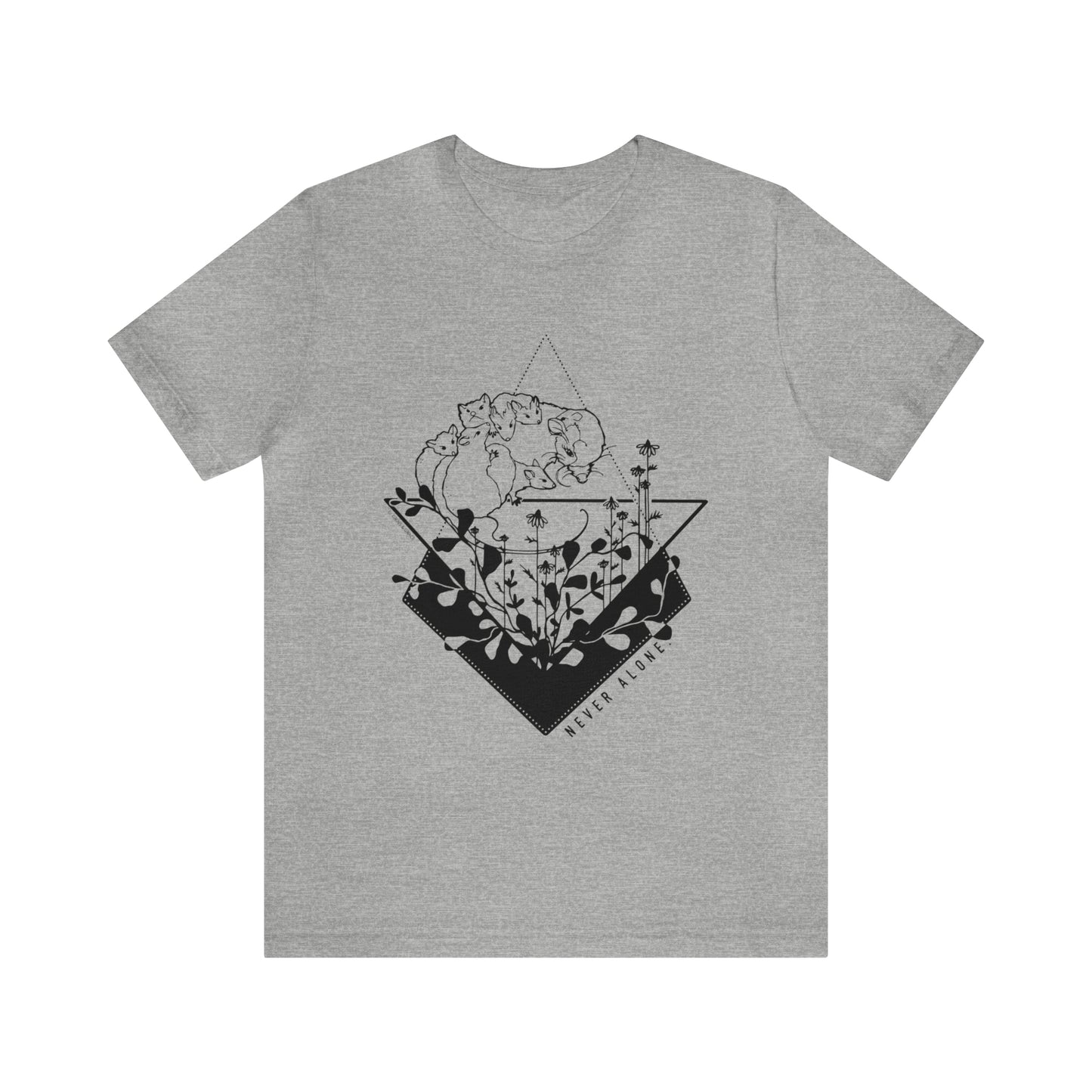 'NEVER ALONE' MAMA OPPOSUM MOM T-SHIRT