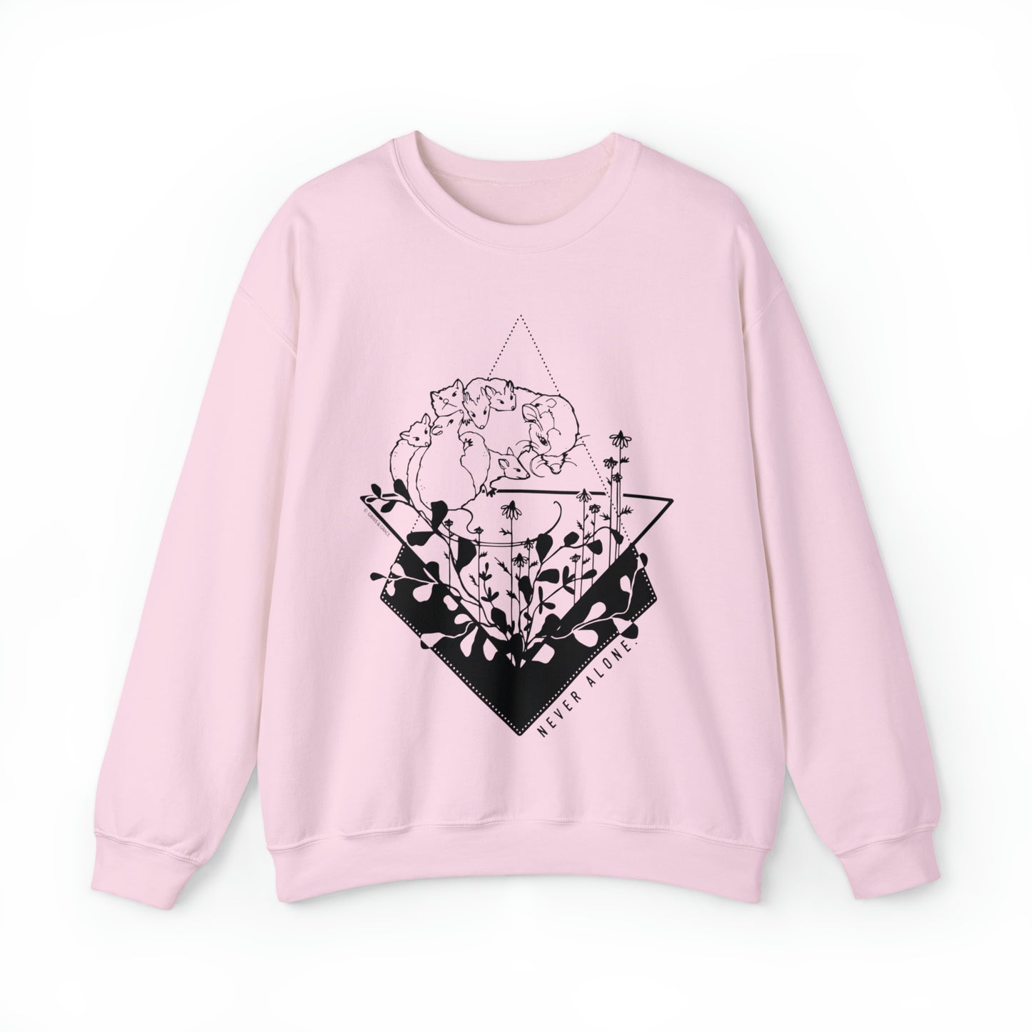 'NEVER ALONE' MOM SWEATSHIRT