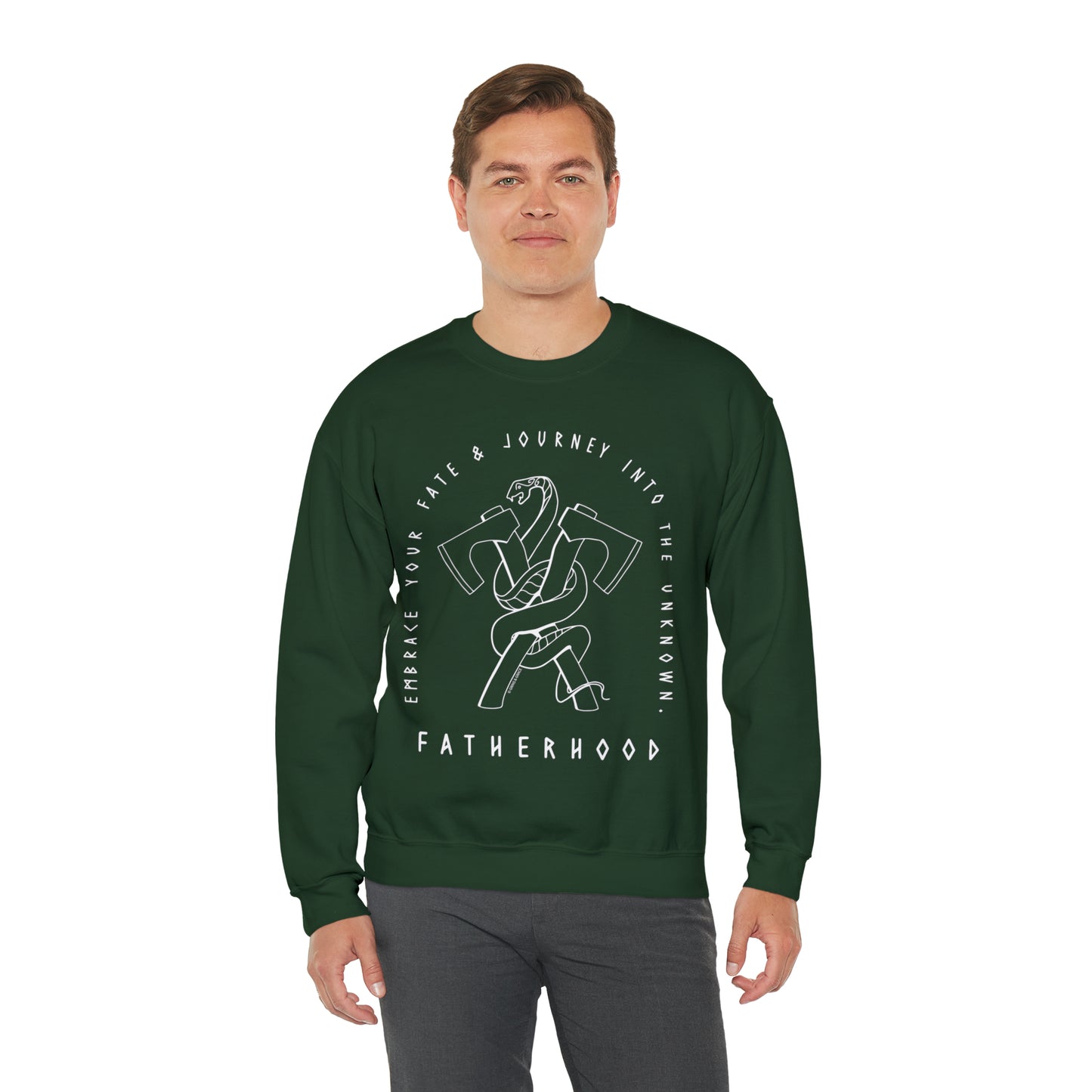 'FATHERHOOD: ACCEPT YOUR FATE & JOURNEY INTO THE UNKOWN' DAD SWEATSHIRT