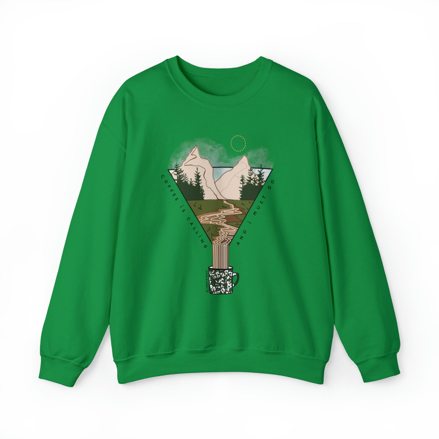 'COFFEE IS CALLING AND I MUST GO' UNISEX SWEATSHIRT | FULL COLOR