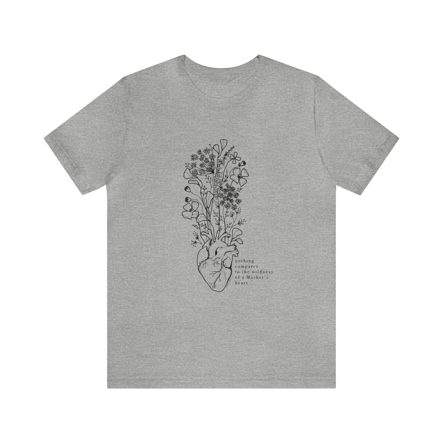 'THE WILDNESS OF A MOTHERS HEART' MAMA ANATOMICAL HEART MOM T-SHIRT