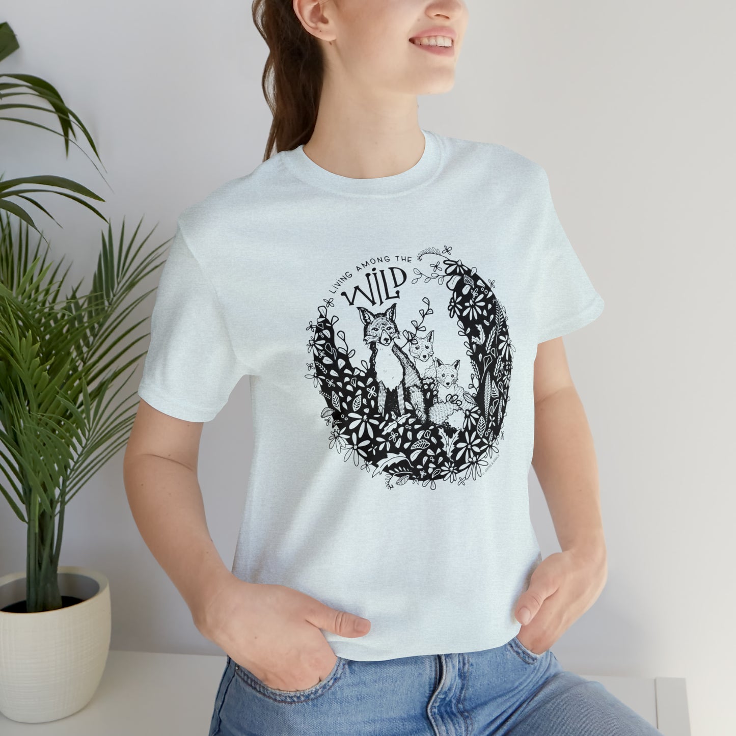 'LIVING AMONG THE WILD' MAMA FOX MOM T-SHIRT