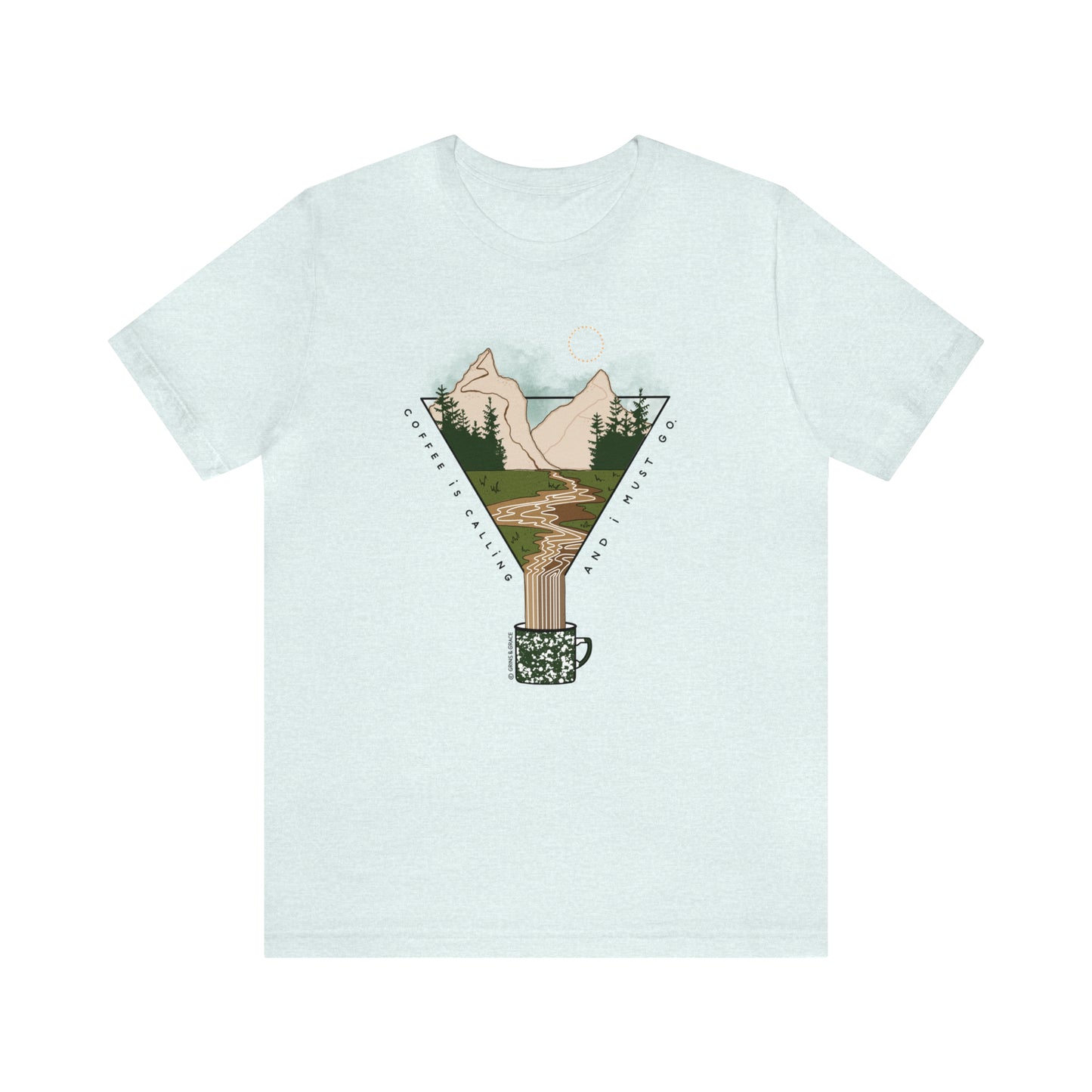 'COFFEE IS CALLING AND I MUST GO' UNISEX T-SHIRT | FULL COLOR