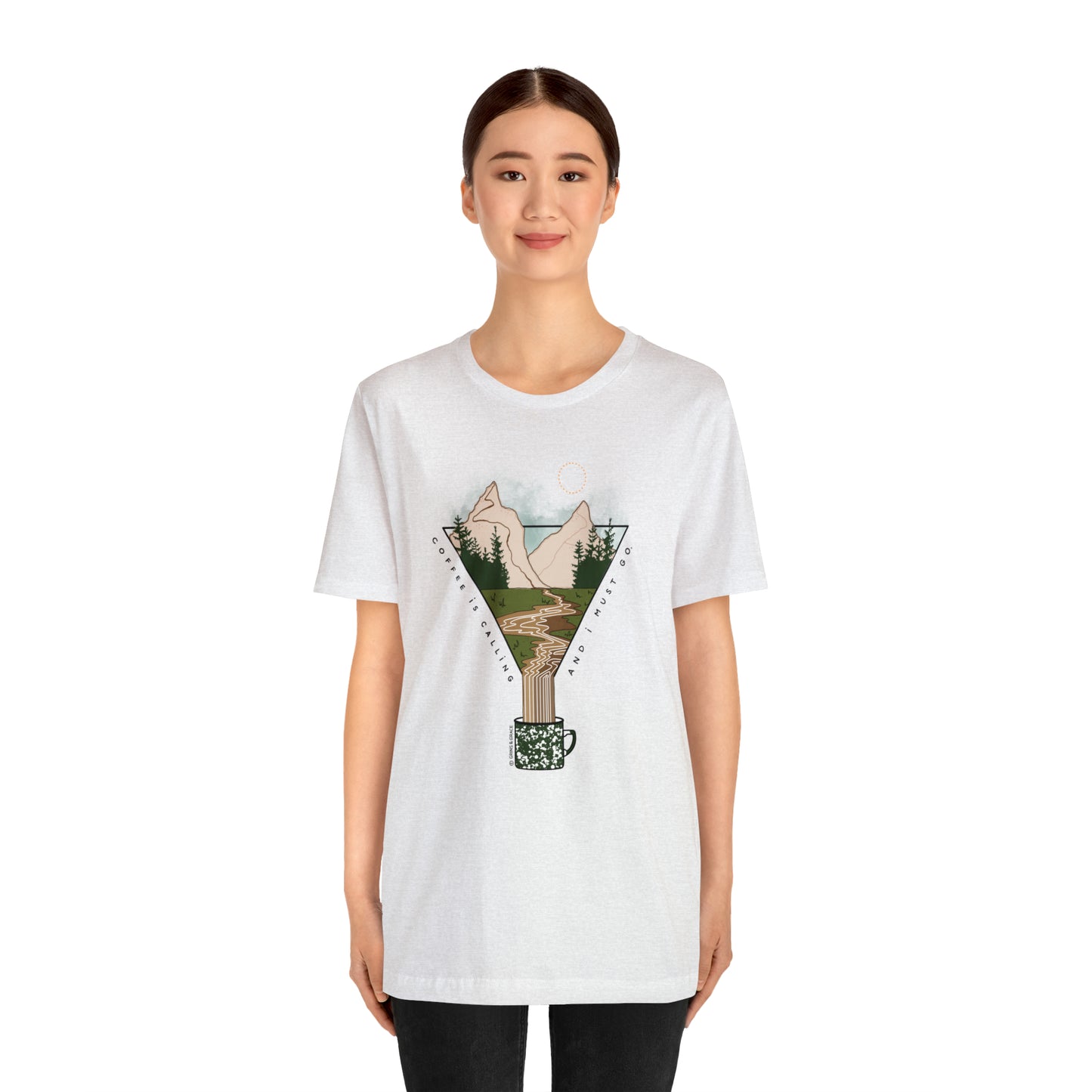 'COFFEE IS CALLING AND I MUST GO' UNISEX T-SHIRT | FULL COLOR