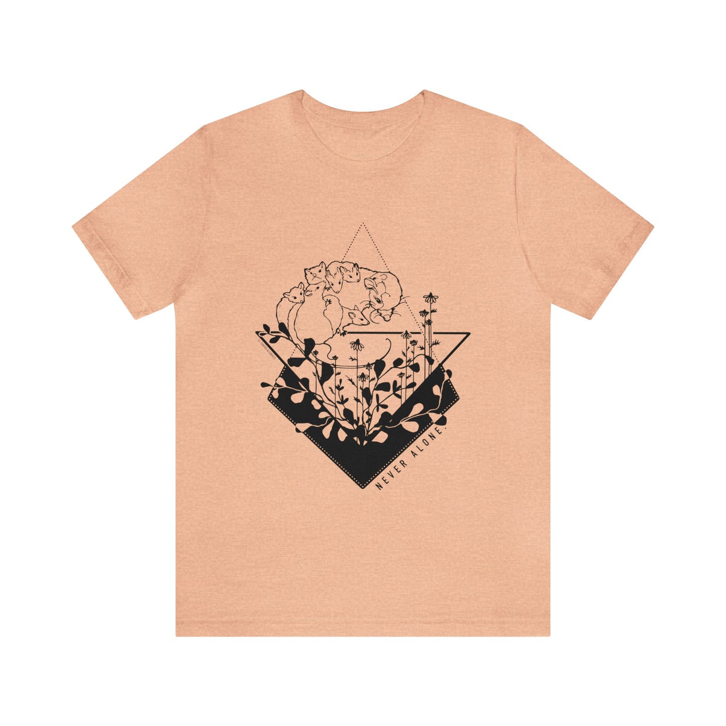 'NEVER ALONE' MAMA OPPOSUM MOM T-SHIRT