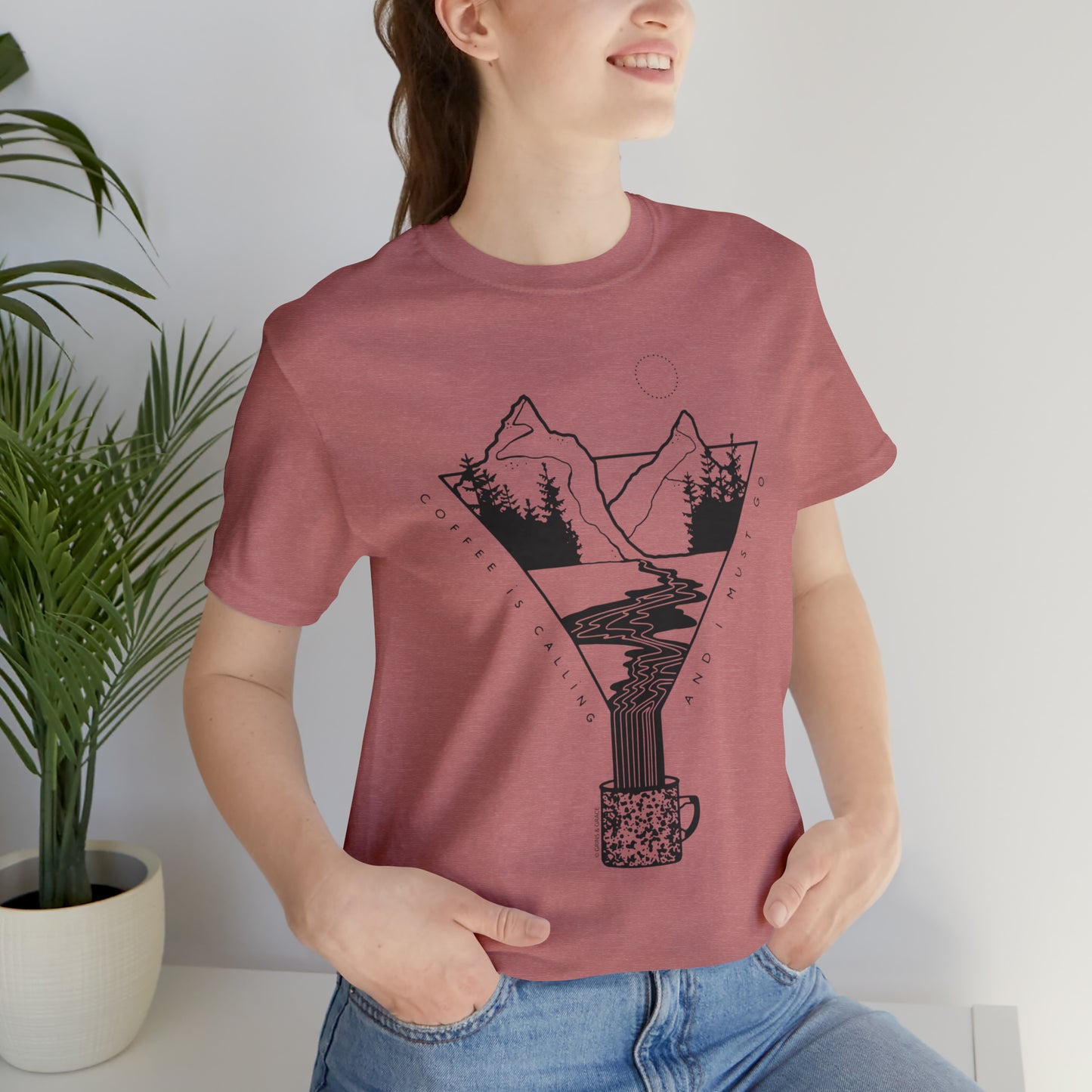 'COFFEE IS CALLING AND I MUST GO' UNISEX T-SHIRT | BLACK INK