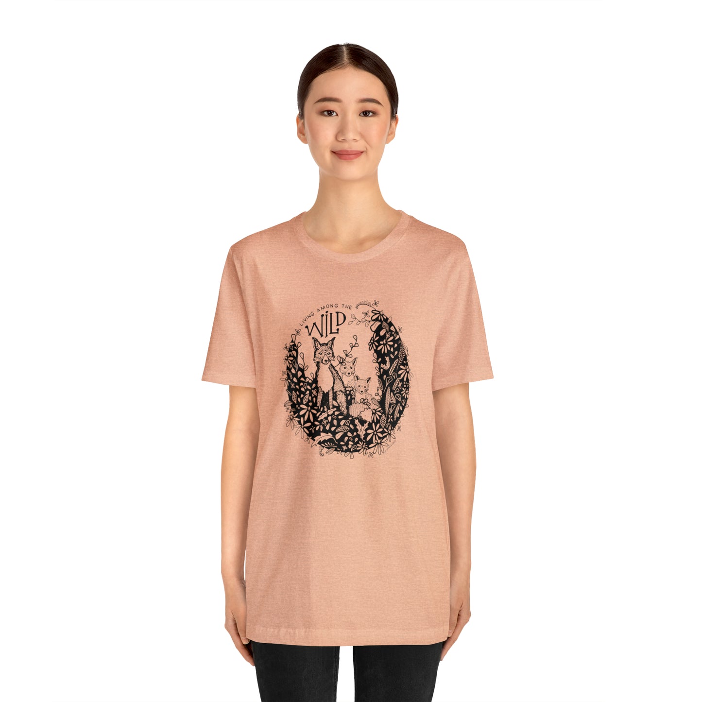 'LIVING AMONG THE WILD' MAMA FOX MOM T-SHIRT