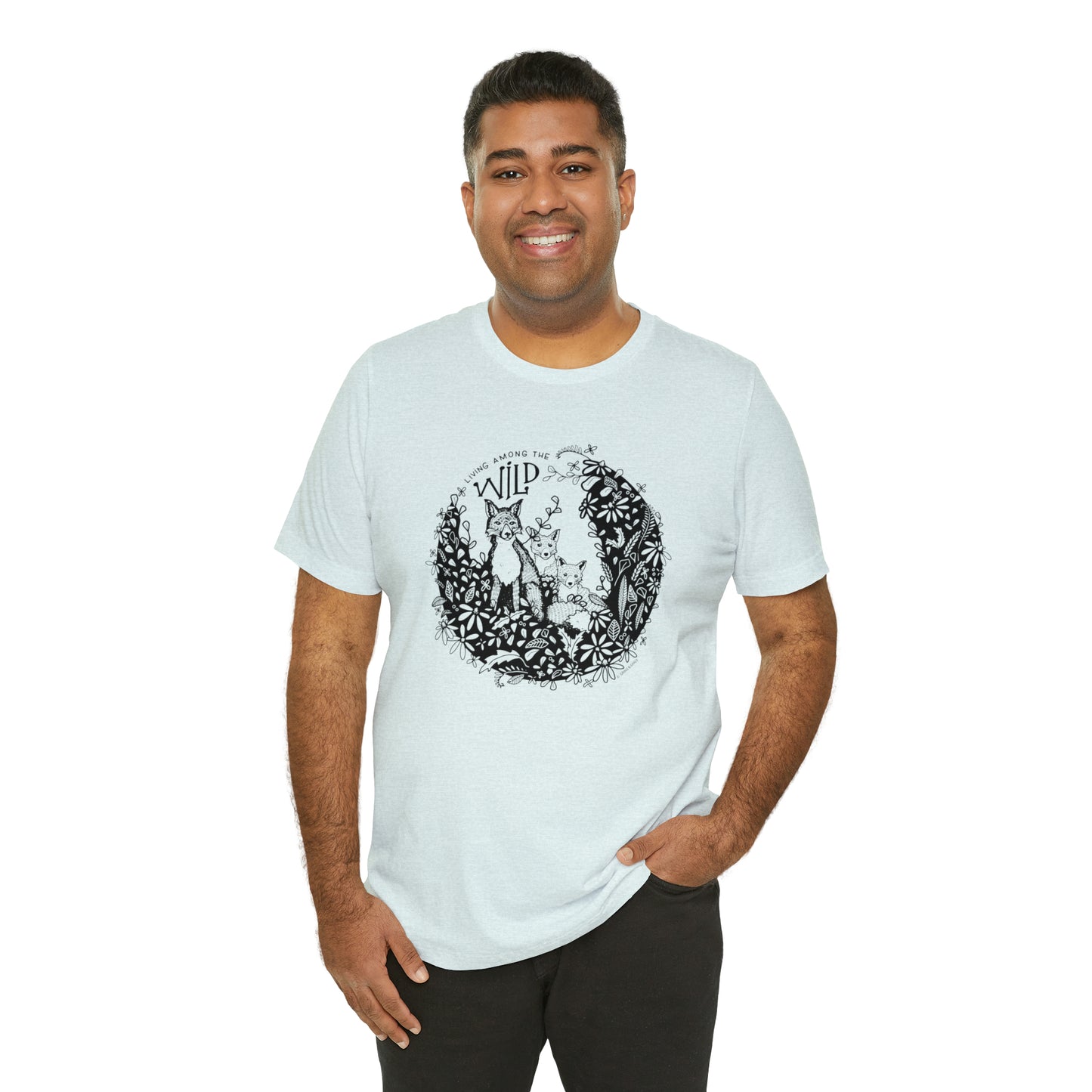 'LIVING AMONG THE WILD' MAMA FOX MOM T-SHIRT