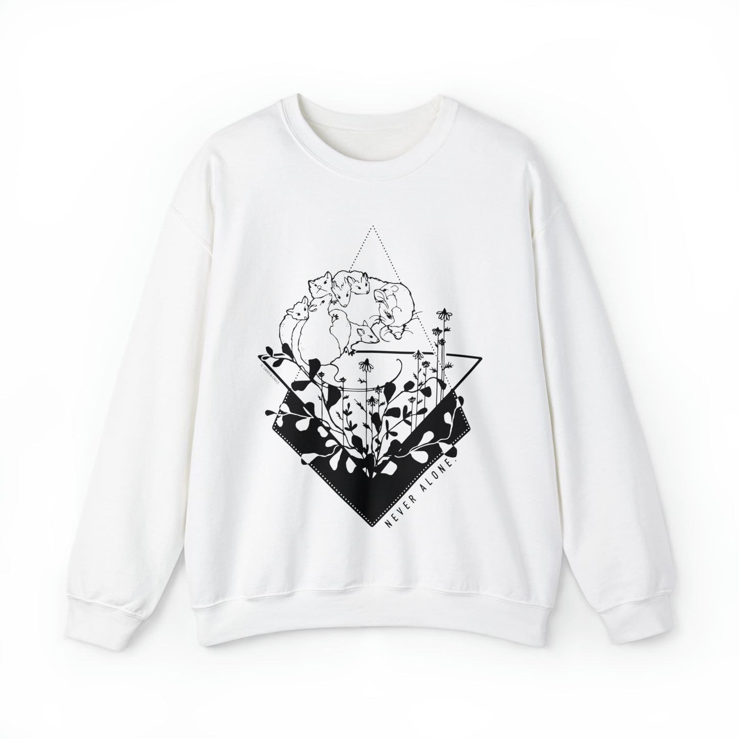 'NEVER ALONE' MOM SWEATSHIRT