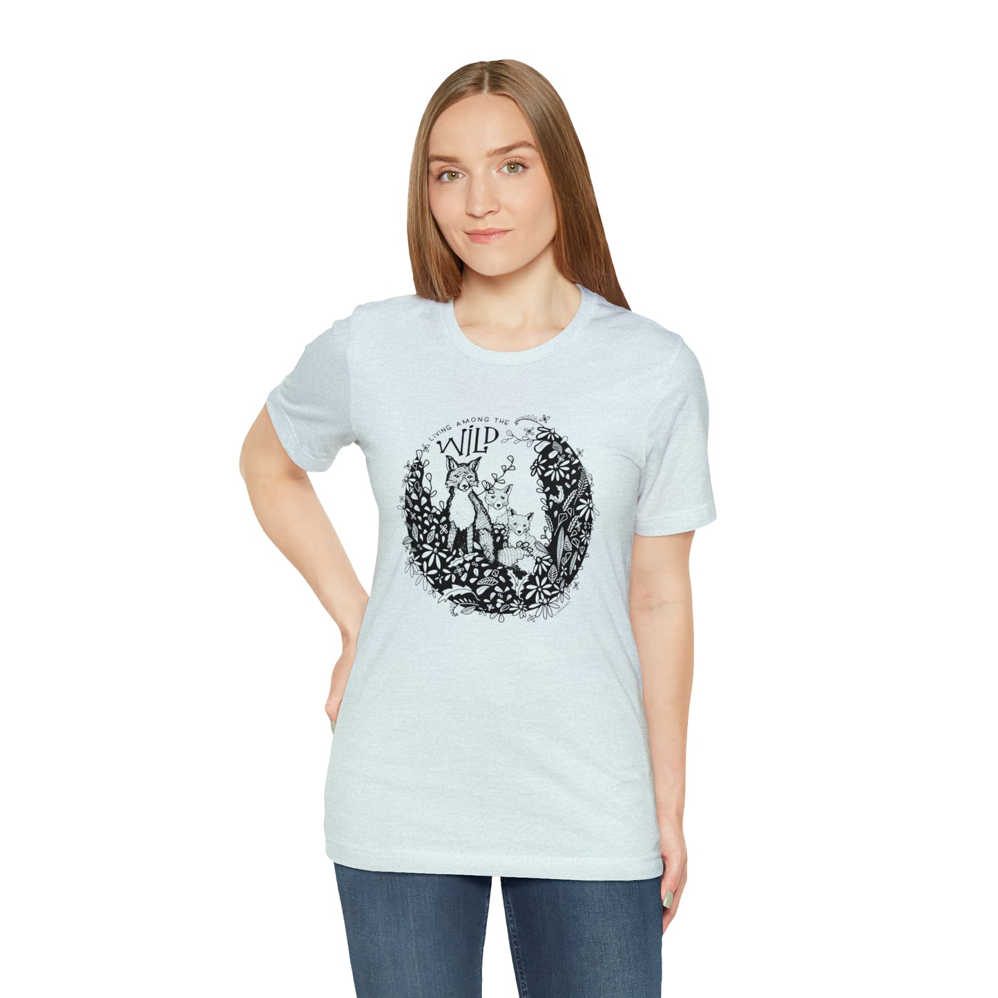 'LIVING AMONG THE WILD' MAMA FOX MOM T-SHIRT