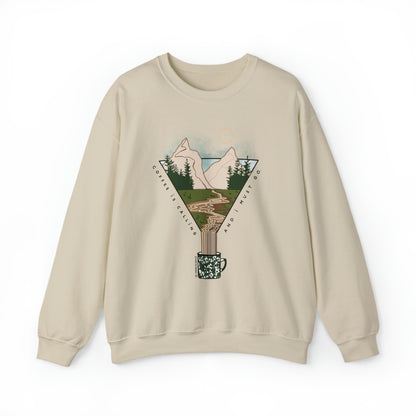 'COFFEE IS CALLING AND I MUST GO' UNISEX SWEATSHIRT | FULL COLOR
