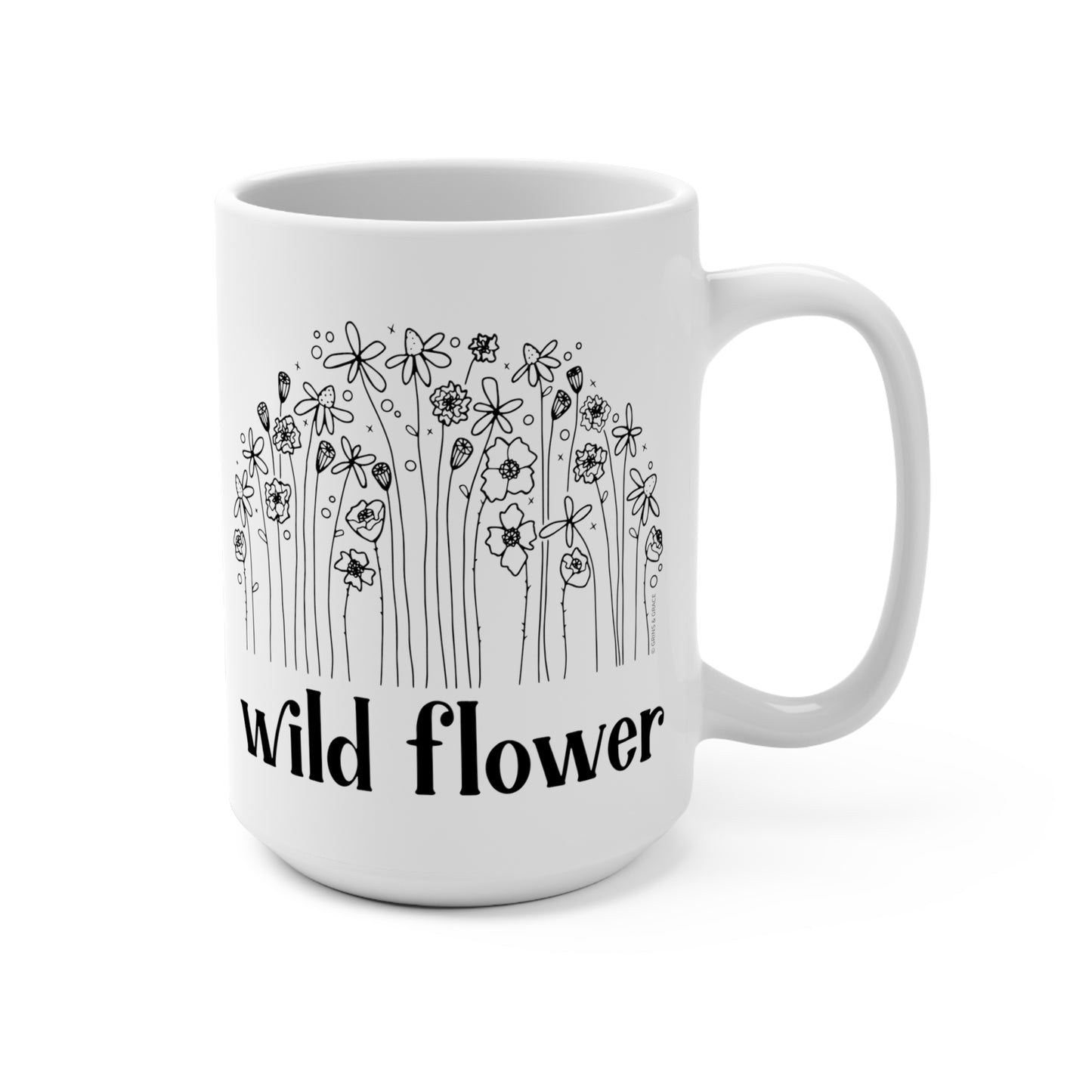 'WILD FLOWER' 15 OZ CERAMIC COFFEE MUG