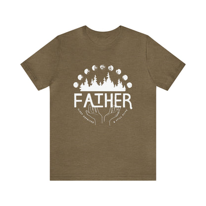 'FATHER: SLEEP DEPRIVED + STILL ALIVE' DAD T-SHIRT