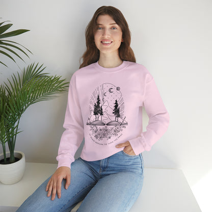 'BE BRAVE ENOUGH TO TURN THE PAGE' WOMENS SWEATSHIRT
