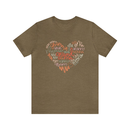 'HEART OF A GRANDMA' GRANDMA T-SHIRT | FULL COLOR INK