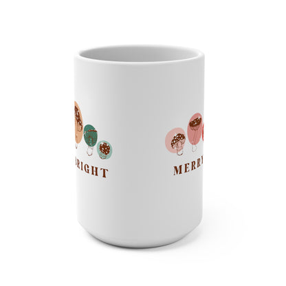 "MERRY & BRIGHT" MUSHROOM CERAMIC MUG