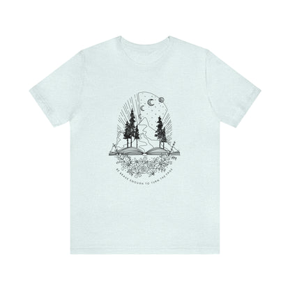 'BE BRAVE ENOUGH TO TURN THE PAGE' WOMENS T-SHIRT