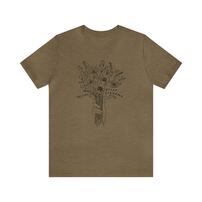 'GREAT-GRANDMA: PICKING WILD FLOWERS' GREAT-GRANDMA T-SHIRT