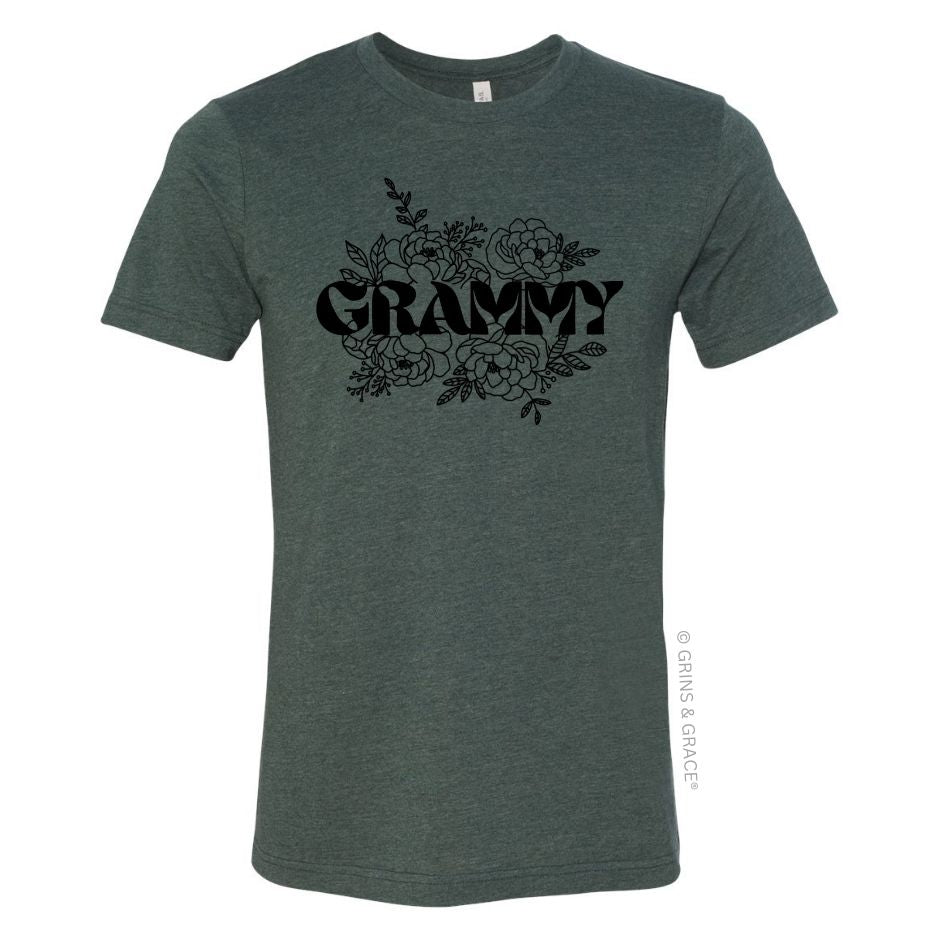 "GRAMMY" FLORAL MOM T-SHIRT