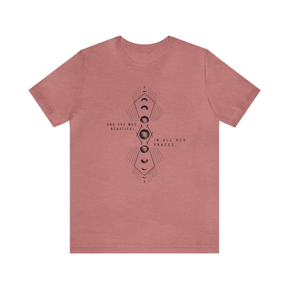 'AND SHE WAS BEAUTIFUL IN ALL HER PHASES' MOON PHASE WOMENS T-SHIRT