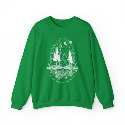 'BE BRAVE ENOUGH TO TURN THE PAGE' WOMENS SWEATSHIRT