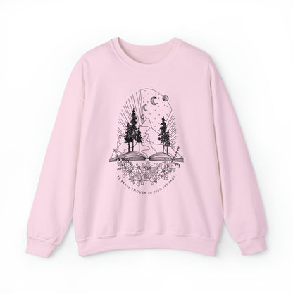 'BE BRAVE ENOUGH TO TURN THE PAGE' WOMENS SWEATSHIRT