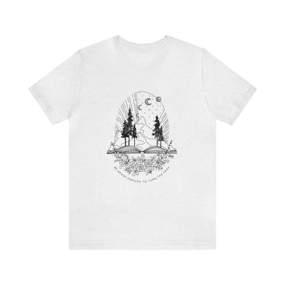 'BE BRAVE ENOUGH TO TURN THE PAGE' WOMENS T-SHIRT