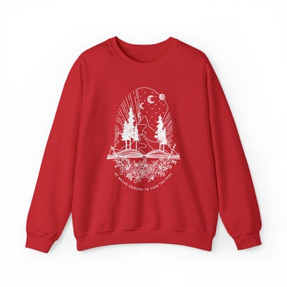 'BE BRAVE ENOUGH TO TURN THE PAGE' WOMENS SWEATSHIRT