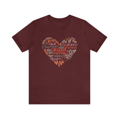 'HEART OF A GRANDMA' GRANDMA T-SHIRT | FULL COLOR INK