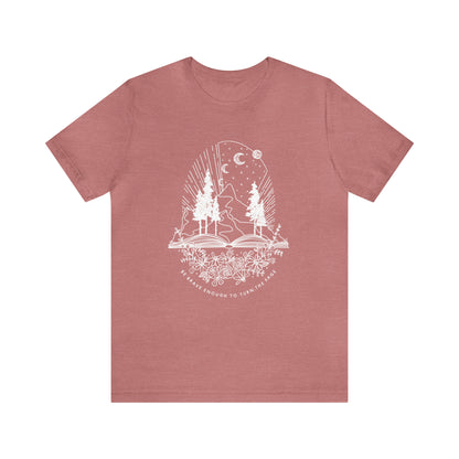 'BE BRAVE ENOUGH TO TURN THE PAGE' WOMENS T-SHIRT