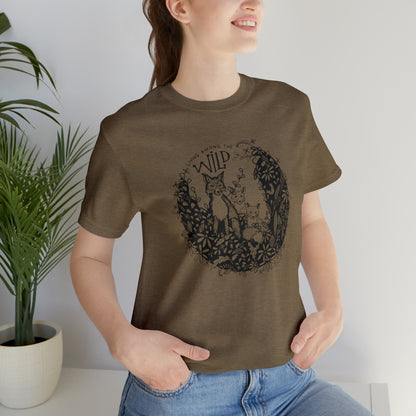 'LIVING AMONG THE WILD' MAMA FOX MOM T-SHIRT