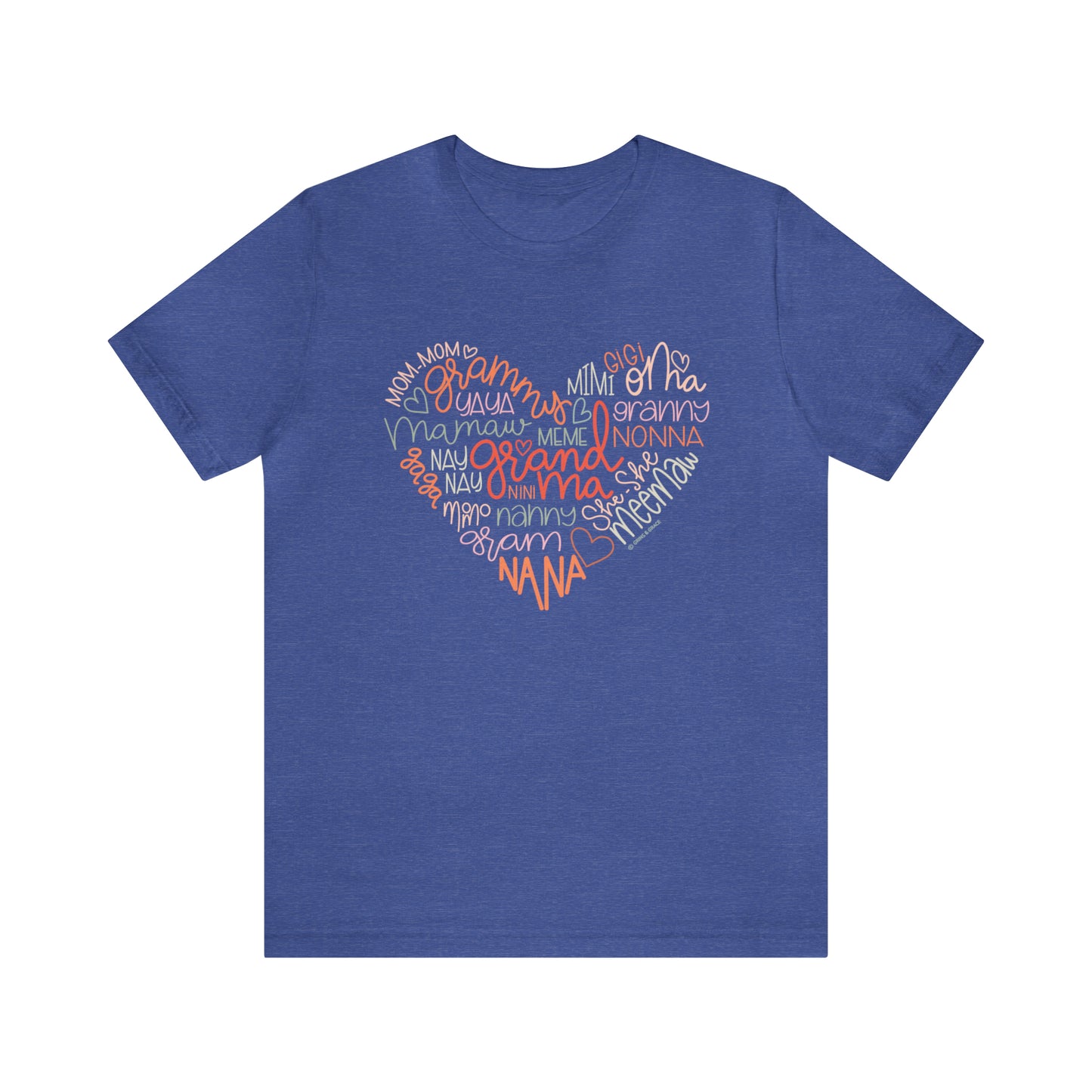'HEART OF A GRANDMA' GRANDMA T-SHIRT | FULL COLOR INK