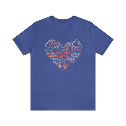 'HEART OF A GRANDMA' GRANDMA T-SHIRT | FULL COLOR INK