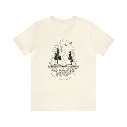 'BE BRAVE ENOUGH TO TURN THE PAGE' WOMENS T-SHIRT