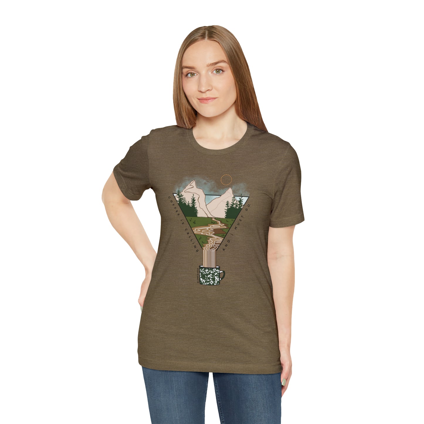 'COFFEE IS CALLING AND I MUST GO' UNISEX T-SHIRT | FULL COLOR