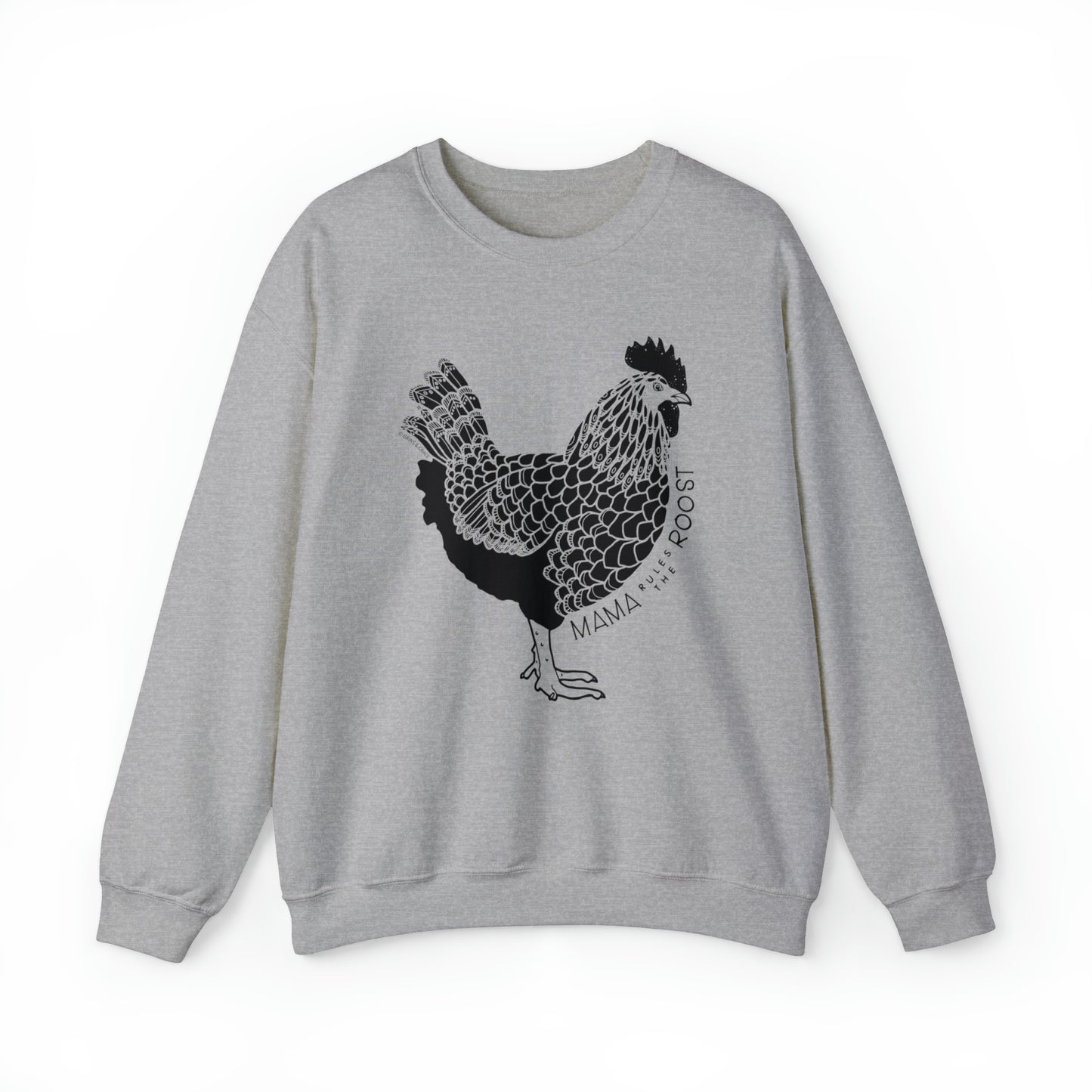 'MAMA RULES THE ROOST' WOMENS CHICKEN SWEATSHIRT